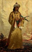 Henriette Ronner A Moorish Girl with Parakeet Spain oil painting artist